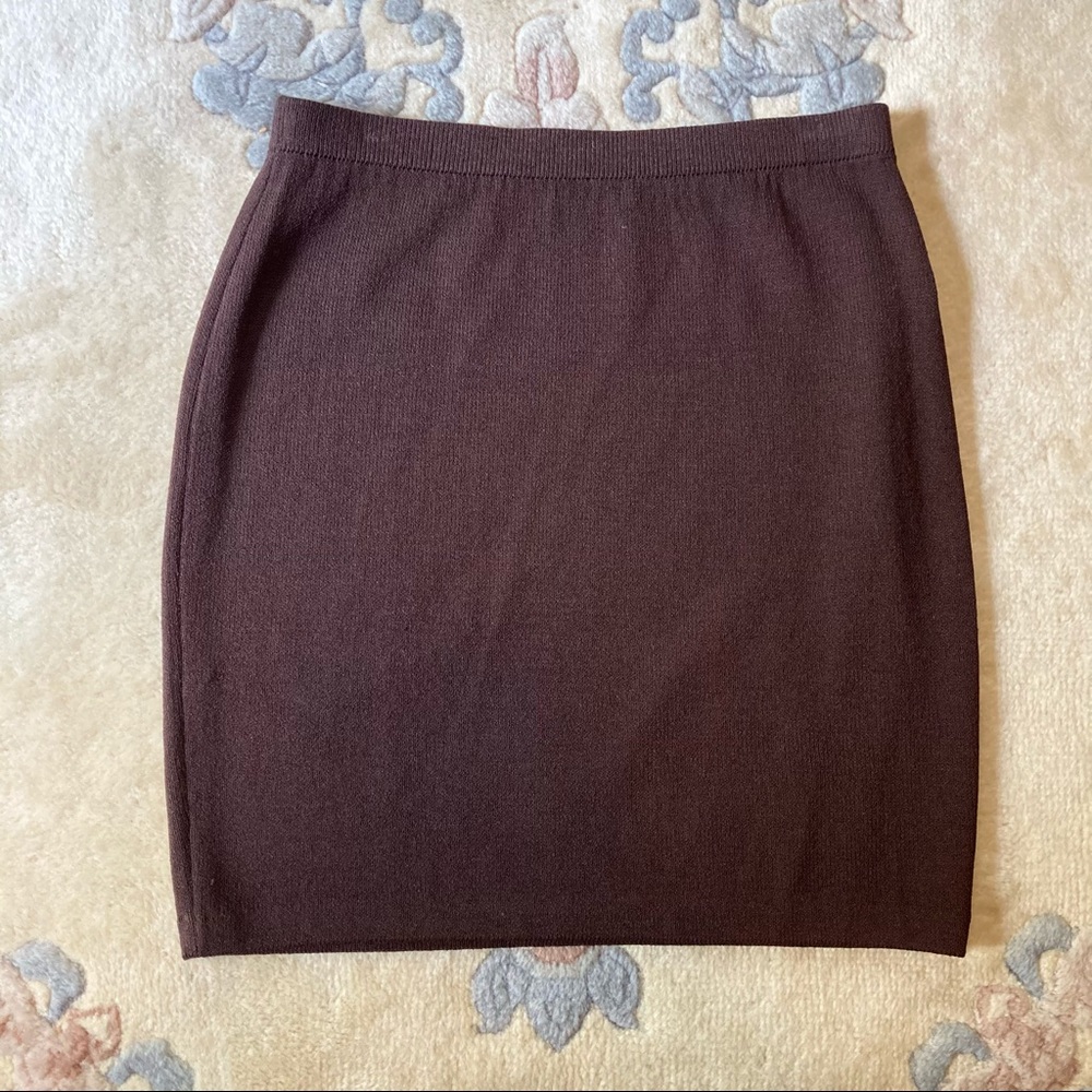 St. John Collection Brown Santana Knit Skirt